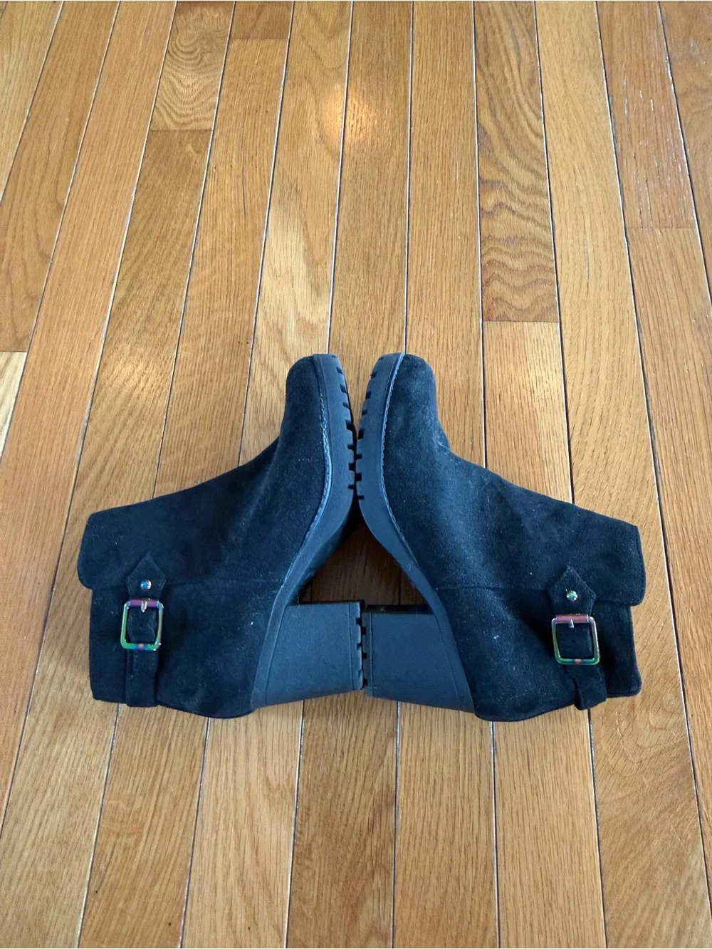 Sugar Heeled Side Zip Brooke Boots Black Suede Girls Sz 3